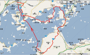 広島と愛媛の地図